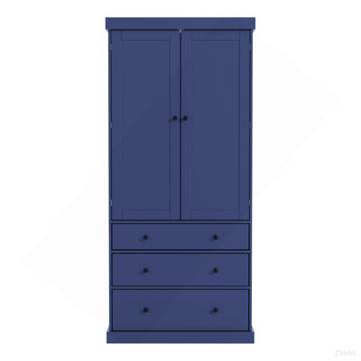 [Vidéo d'assemblage fournie] Garde-manger de ferme de 77 pouces TopMAX, armoire de rangement haute autoportante avec 3 tablettes réglables, 8 tablettes de porte, 3 tiroirs pour la cuisine, la salle à manger, bleu