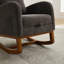 Chaise berçante avec poche latérale, fauteuil d'appoint, fauteuil avec pieds en bois d'hévéa pour le salon, la chambre à coucher