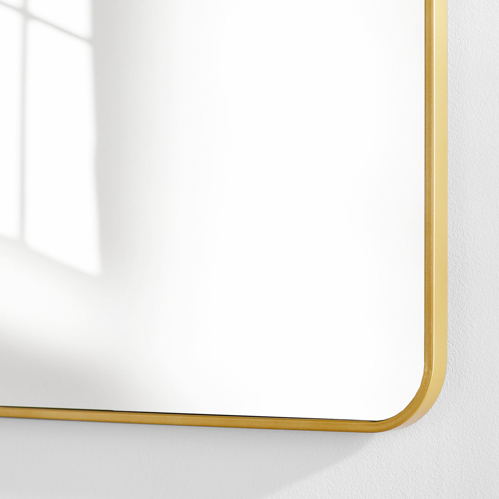 Sabine Metal Rounded Rectangle Wall Mirror, Brass, 40" x 22"