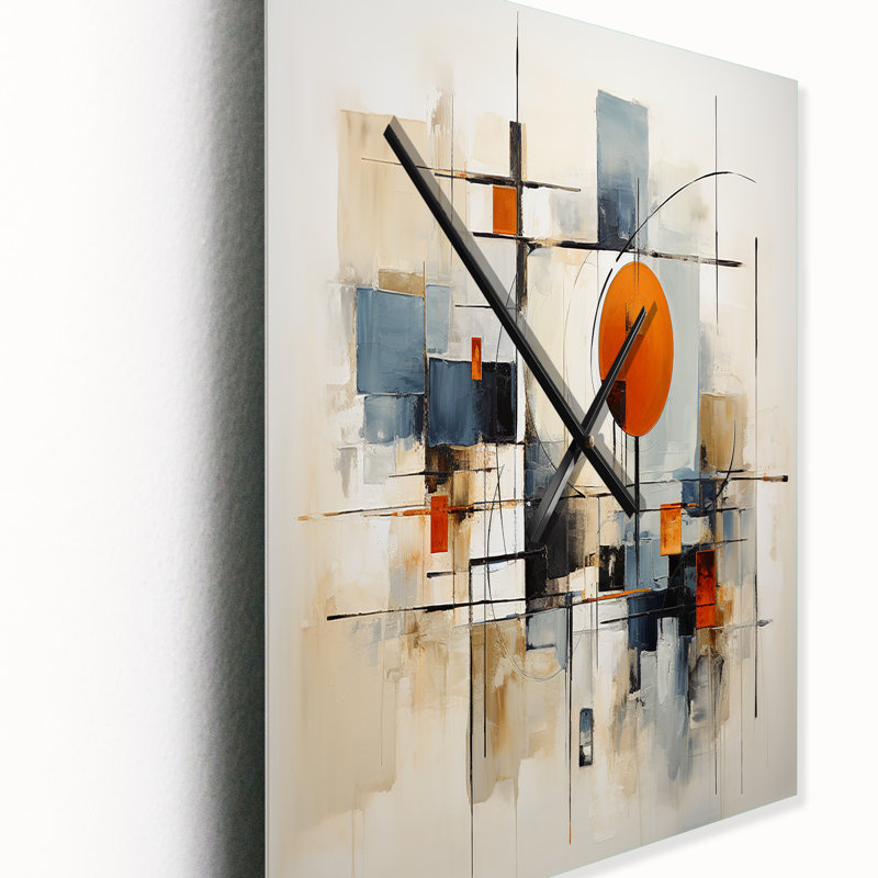 Horloge murale abstraite colorée Mid-Century, Petit