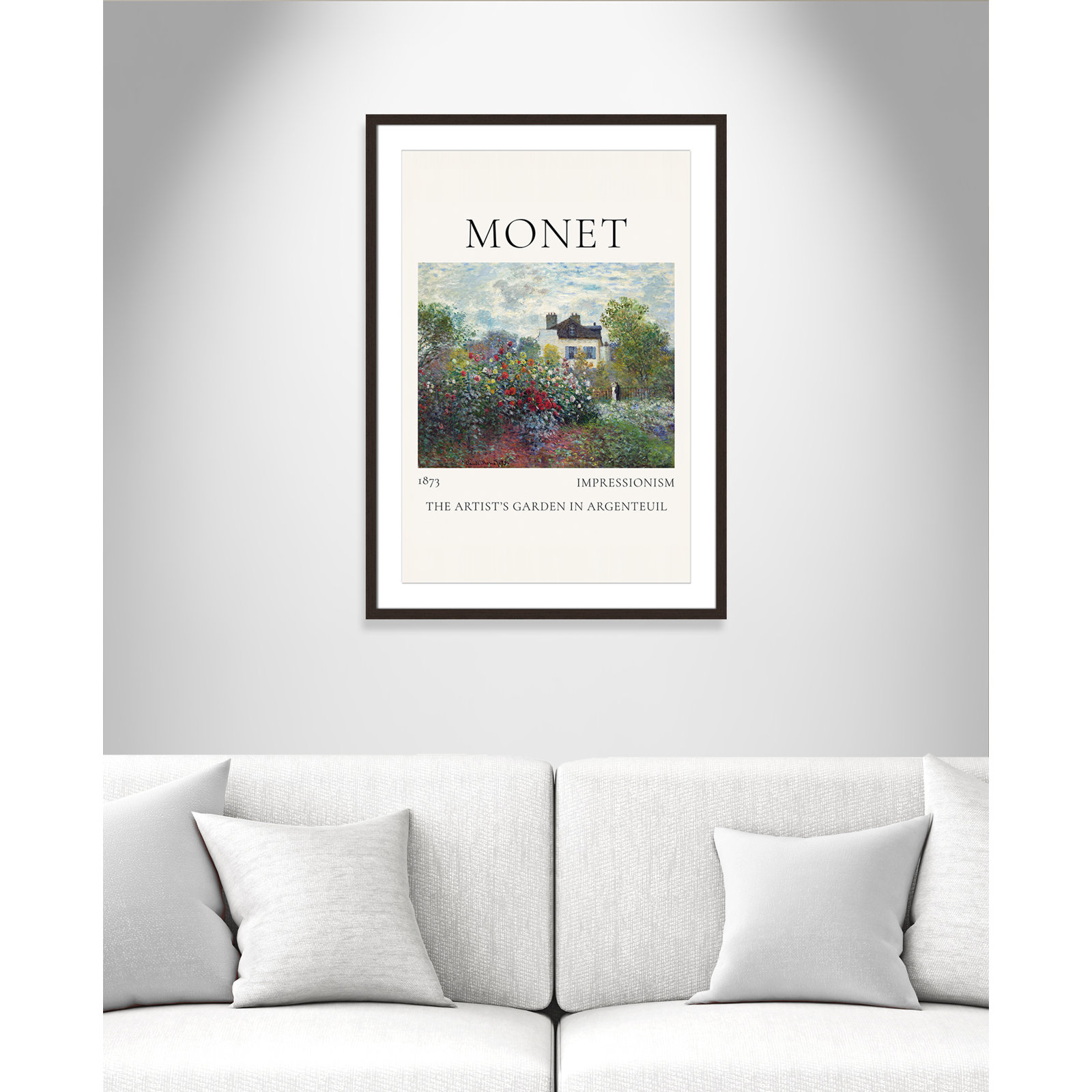 Artists Garden in Argenteuil Print by Claude Monet, Yes, 35.5" H x 25.5" W x 1.25" D, Walnut Single Picture Frame