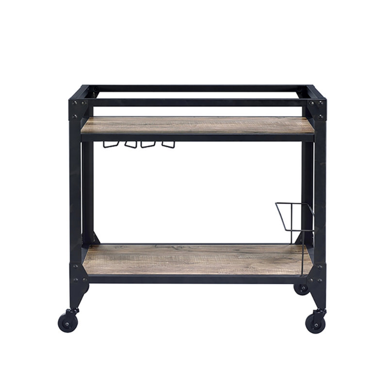 2-Shelf Serving Cart, Metal Farme Kitchen Cart For Living Space