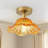 1-Gold brown dimmable glass iron ceiling light