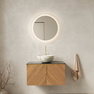Bathroom Vanity, Floating Wooden Storage Cabinet With Doors