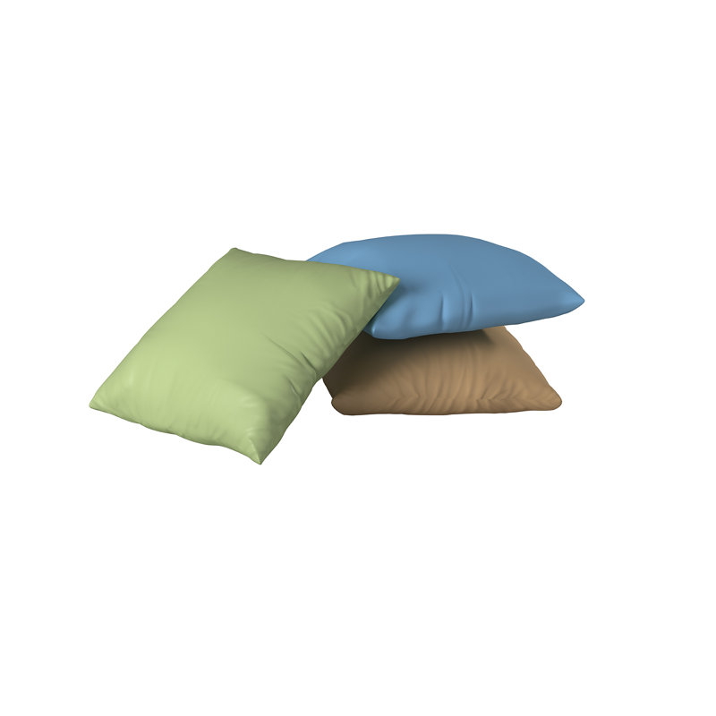 Coussins de sol 27 po - 3 - bois clair, Vert clair / Bleu clair / Brun clair