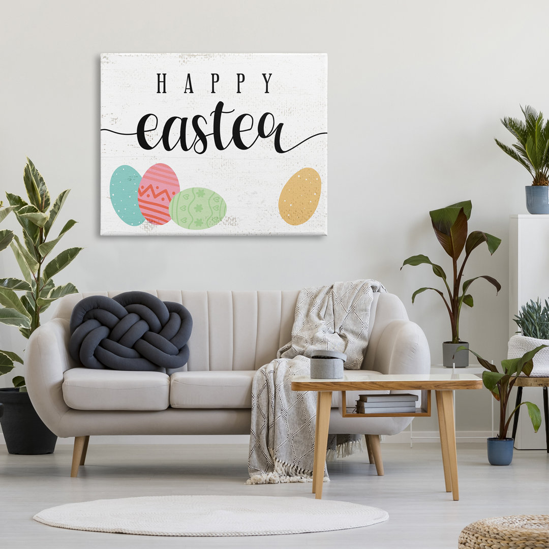 Happy Easter Greeting Fun Pattern Spring Holiday Eggs by Daphne Polselli - Graphic Art The Twillery Co.® 