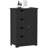 Bathroom Storage Cabinet with Drawers and Adjustable Shelf, Black