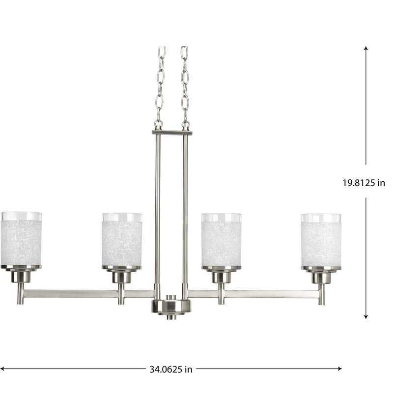 Nash 4 - Light Brushed Nickel Kitchen Island Pendant