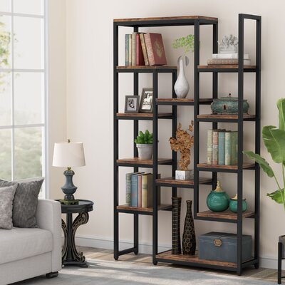 17 Stories Zubley Geometric Bookcase & Reviews | Wayfair