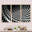 «Waves And Circles Black N White», 3 pièces, cadre flottant, impression sur toile-1084577928-1084577932