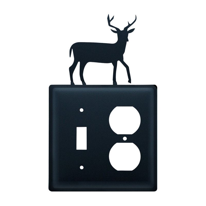Deer 2-Gang Duplex Outlet / Toggle Light Switch Combination Wall Plate