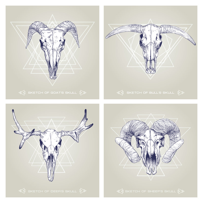 Set Of Four Cards by Innakote - Wrapped Canvas Print, 30cm H x 30cm W