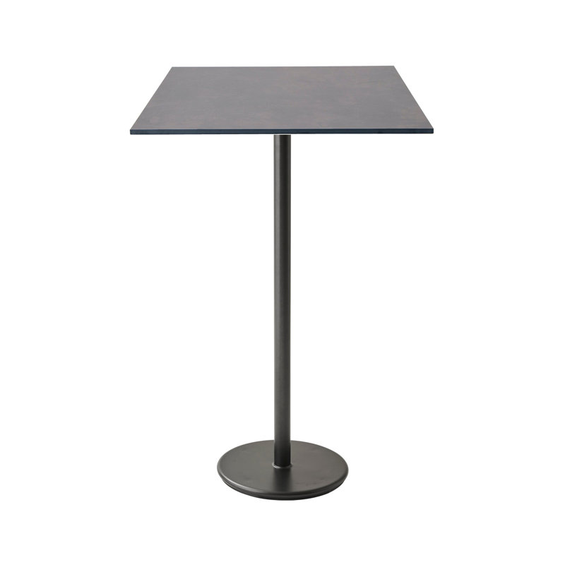 Go Outdoor Square Teak Bar Table, Lava Gray, 29.6" L x 29.6" H x 41" H