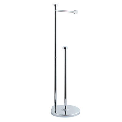 Standing Bathroom Toilet Paper Holder Stand With Reserve