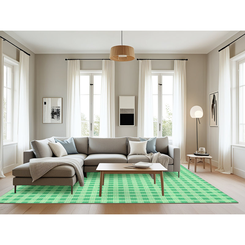 Performance Wool Checkered Indoor Rug, Rectangle 8' x 10'