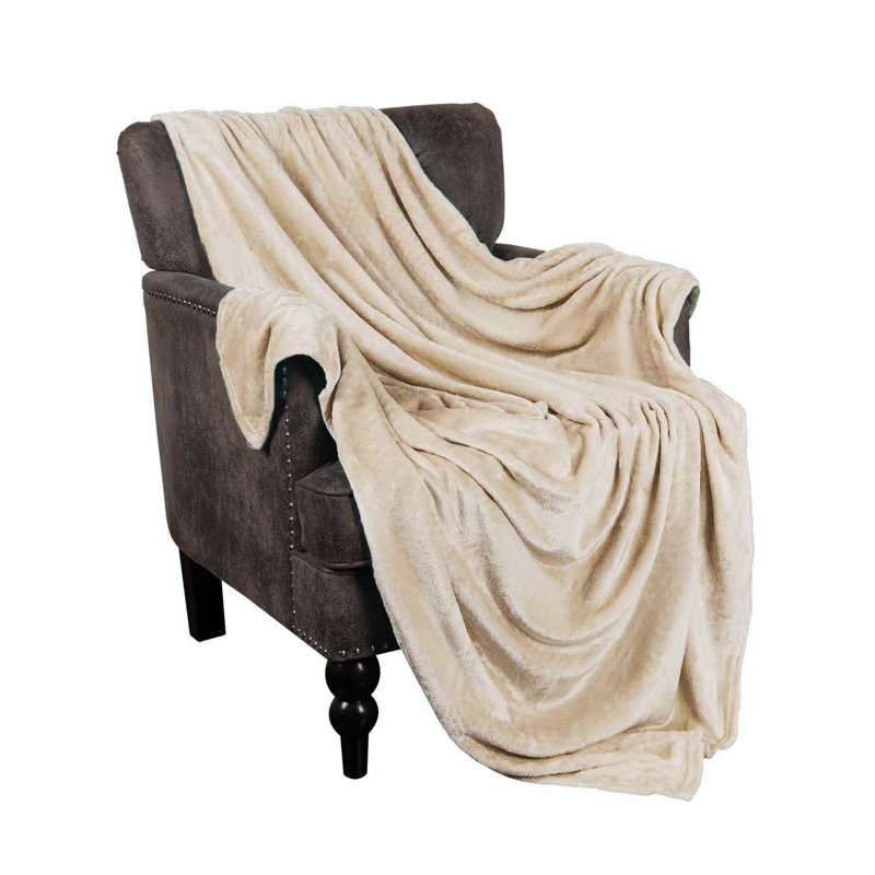 Linen Plush Microfiber Fleece Throw Blanket