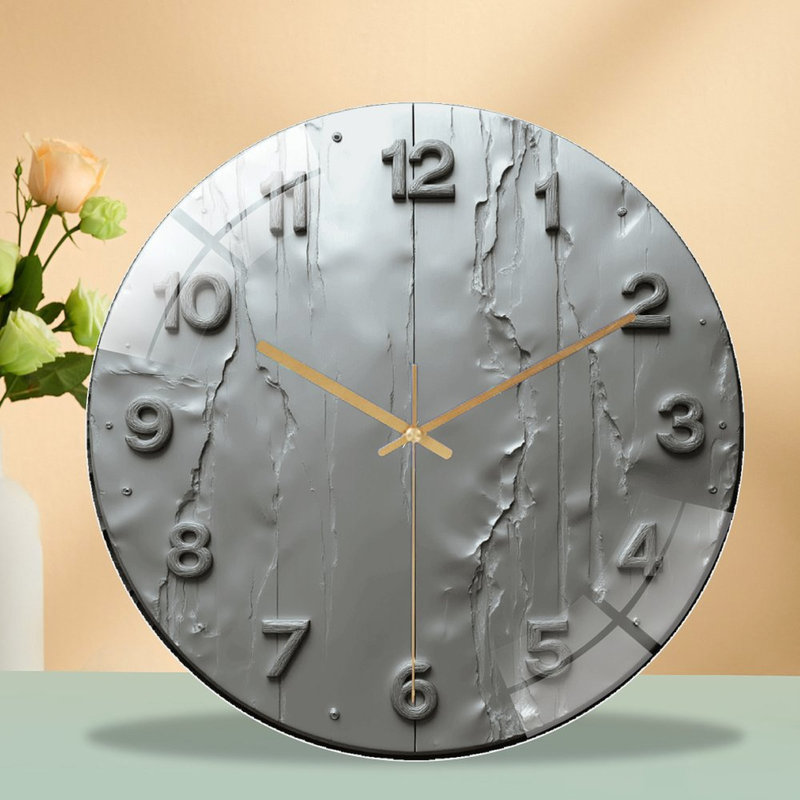 Horloge murale rétro vintage avec chiffres romains - horloge murale moderne en verre 12 po