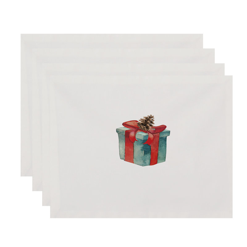 Ensemble de napperon en forme de 4 pièces pour fêtes, Blanc cassé
