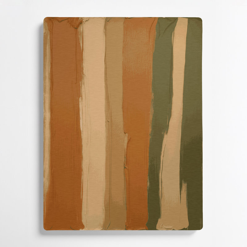 Abstrait couleur champ 64, art mural en métal brun, H 16 po x l 20 po
