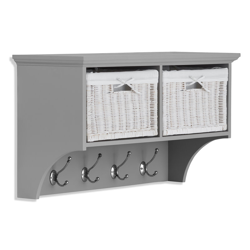 Erica 4 - Hook Wall Mounted Coat Rack, Dove Grey