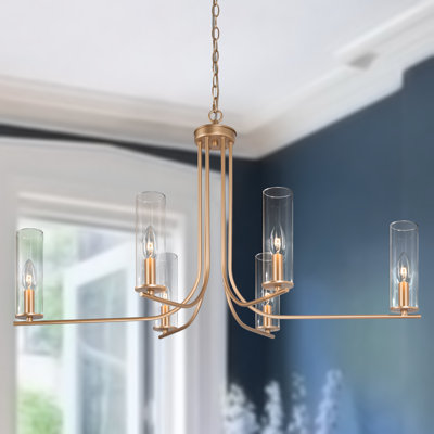 Lustre de salon doré à 6 lumières Arnita certifié UL