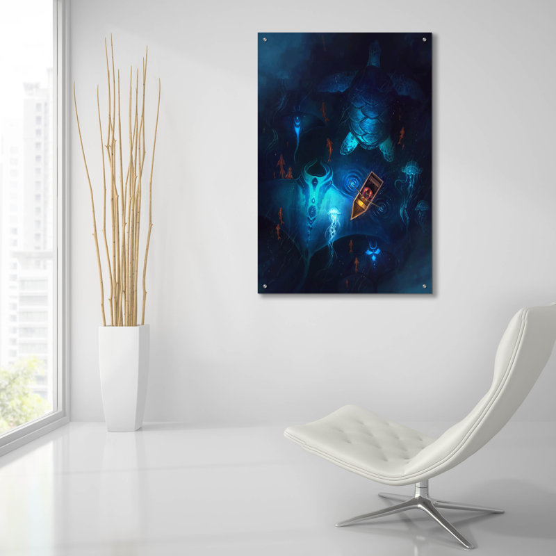 «Night Fishing» par JoJoesArt, art mural en verre acrylique, H 36 po x l 24 po x P 0,2 po