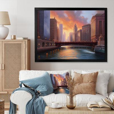 Chicago City Scene I, reproduction d'art sur toile