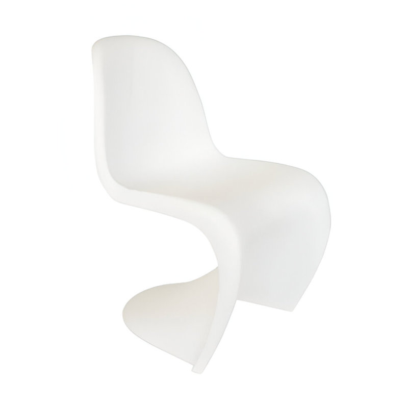 17'' H Stacking Side Chair, Shinny White