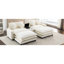 Canapé modulaire en chenille beige de 111 po avec deux repose-pieds amovibles, coussin double, hublots, porte-gobelets, grand rangement et 4 coussins décoratifs pour le salon, beige, coussins décoratifs cachés, respirant-179543766
