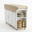 Chariot-bar 63 po avec plateau de table extensible, roues verrouillables et armoire de rangement 63 po 