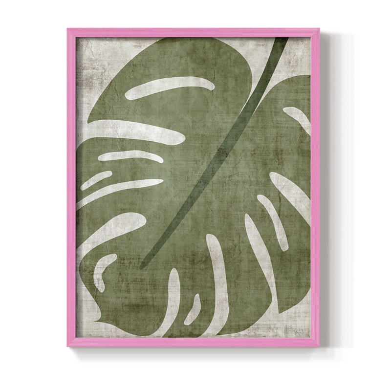 «Island Greenery II», reproduction encadrée - bois massif, H 11 po x l 9 po, Rose