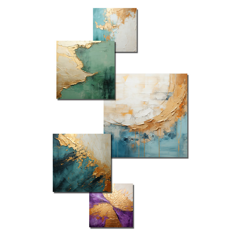 Minimalism Meditation I - Abstract Painting Wall Art Set Of 5