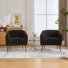Fauteuil demi-tonneau capitonné avec pieds en métal (ensemble de 2)