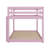 Twin Over Twin Solid Rubber Wood Floor Bunk Bed – Ladder & Strengthened Slat Upper/Bottom Platforms-716548764