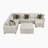  Orrin Modern & Contemporary Sectional - Extra-Large Microfiber 6-Piece Sectional with Pull-Out Bed, Storage Chaise, Rolling Ottoman, and 8 Pillows.-731191369
