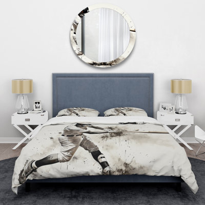 Baseball Minimal Swing II - Sports Duvet Cover Set