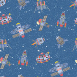 Tiny Tots 2 Glittery Spaceships Design 33' L x 21" W Wallpaper Roll