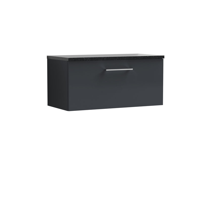 Arno Single Bathroom Vanity Base Only, Gloss White, Satin Anthracite