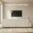 90" Upholstered Chenille Sofa with Rounded Silhouette, Accent Pillows and Solid Wood Base, Beige