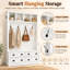 Armoire de vestibule Modern Farmhouse avec banc, organisateur de vestibule avec crochets et casiers de rangement ouverts-130058016