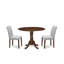 L'ensemble de table de salle à manger 3 pièces pour petits espaces comprend une table de salle à manger ronde avec Dropleaf et 2 chaises rembourrées, 42 x 42 pouces, noyer antique-242546791-194567319-242546789