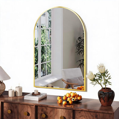 Aluminium Arch Wall Makeup / Shaving Mirror