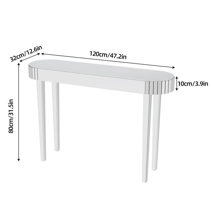 Urav Mirrored Glass Console Table
