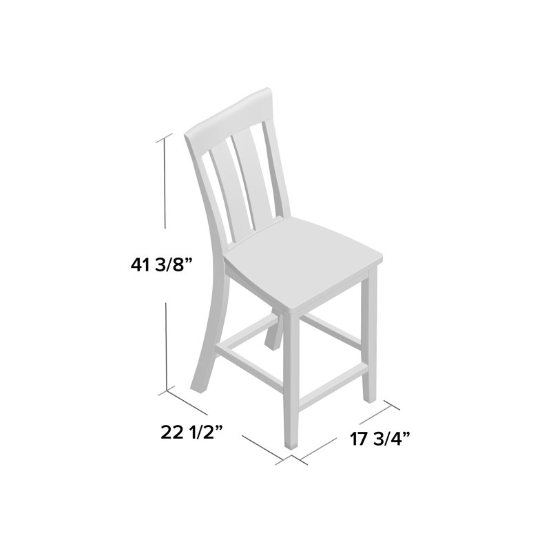 Hermelinda Solid Wood Counter Stool, Counter Stool (24" Seat Height)