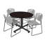 Nicklo break room table, 4 Zeng stackable chairs-32668443-32668451
