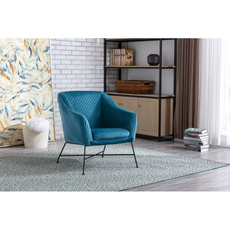 Velvet Armchair, Federal Blue