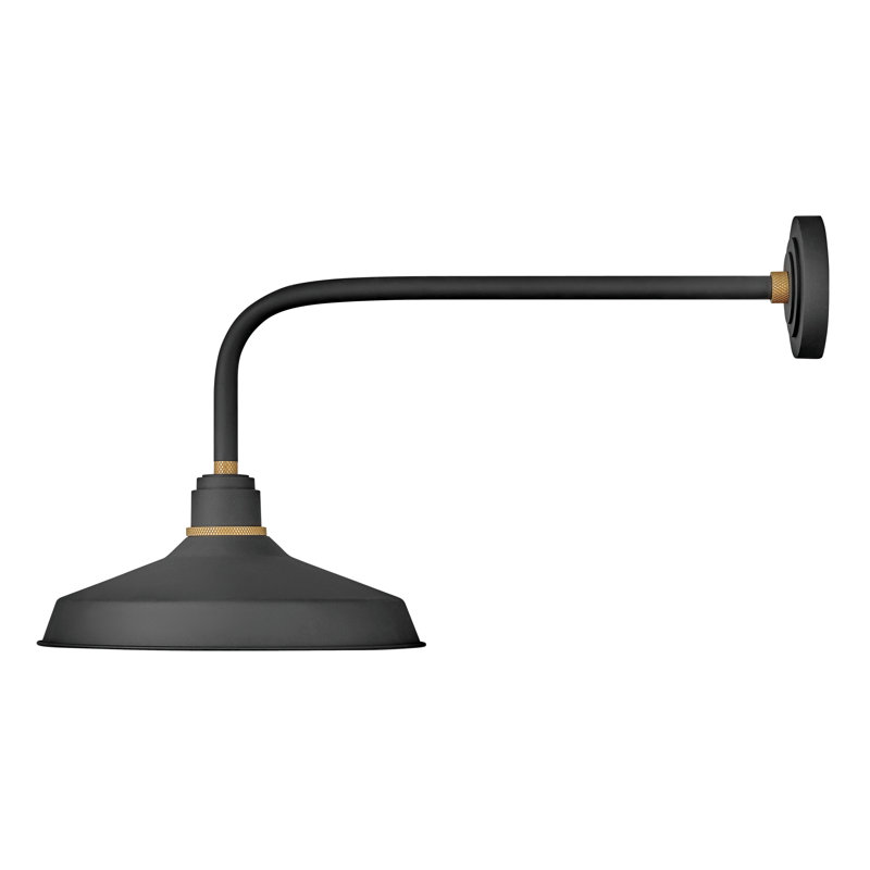 Foundry Wall Mount Outdoor Barn Light, 16" H x 12" W x 23.75" D, Textured Black