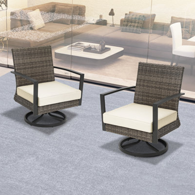 Chaises longues pivotantes avec coussins Shaylor