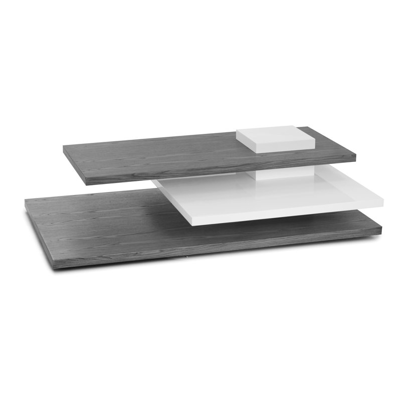 Table basse Planar, Gris châtaignier / blanc