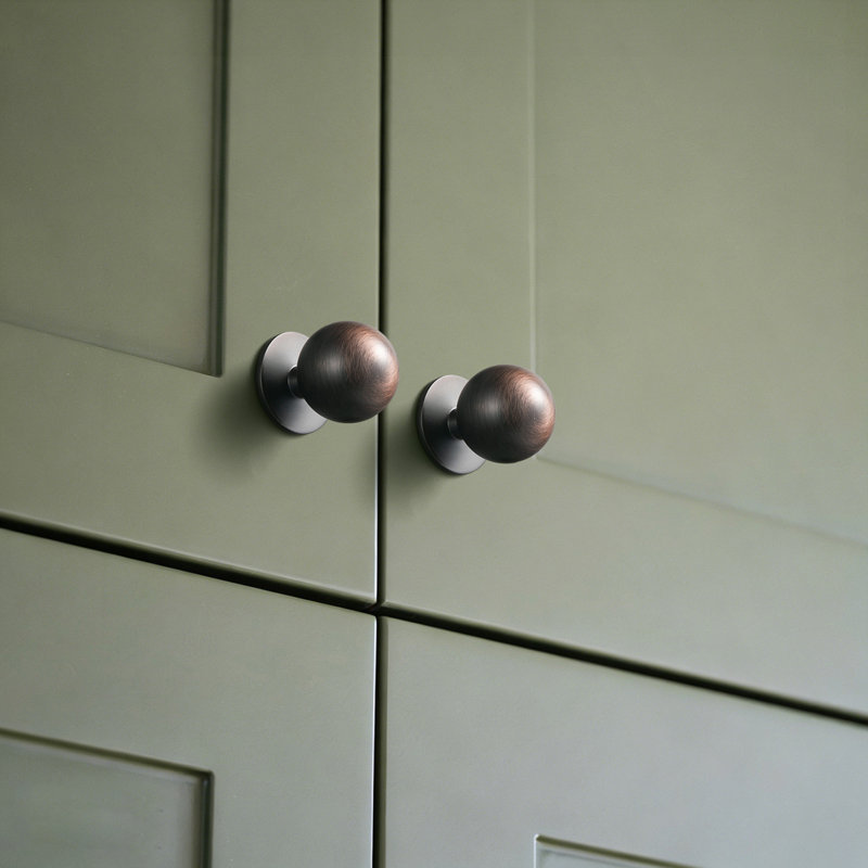 Poignée ronde, Diamètre du bouton: 1,18 po, Bronze frotté à l'huile